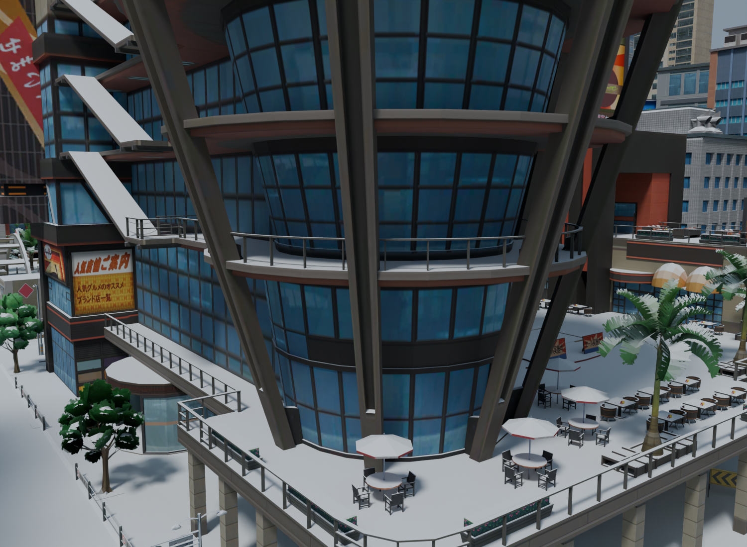 Musutafu city buildings and streets from the TSH Reborn project
